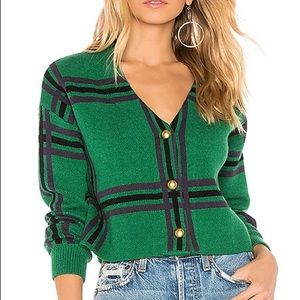 Tularosa Bellair Cardi in Green Plaid size Small
